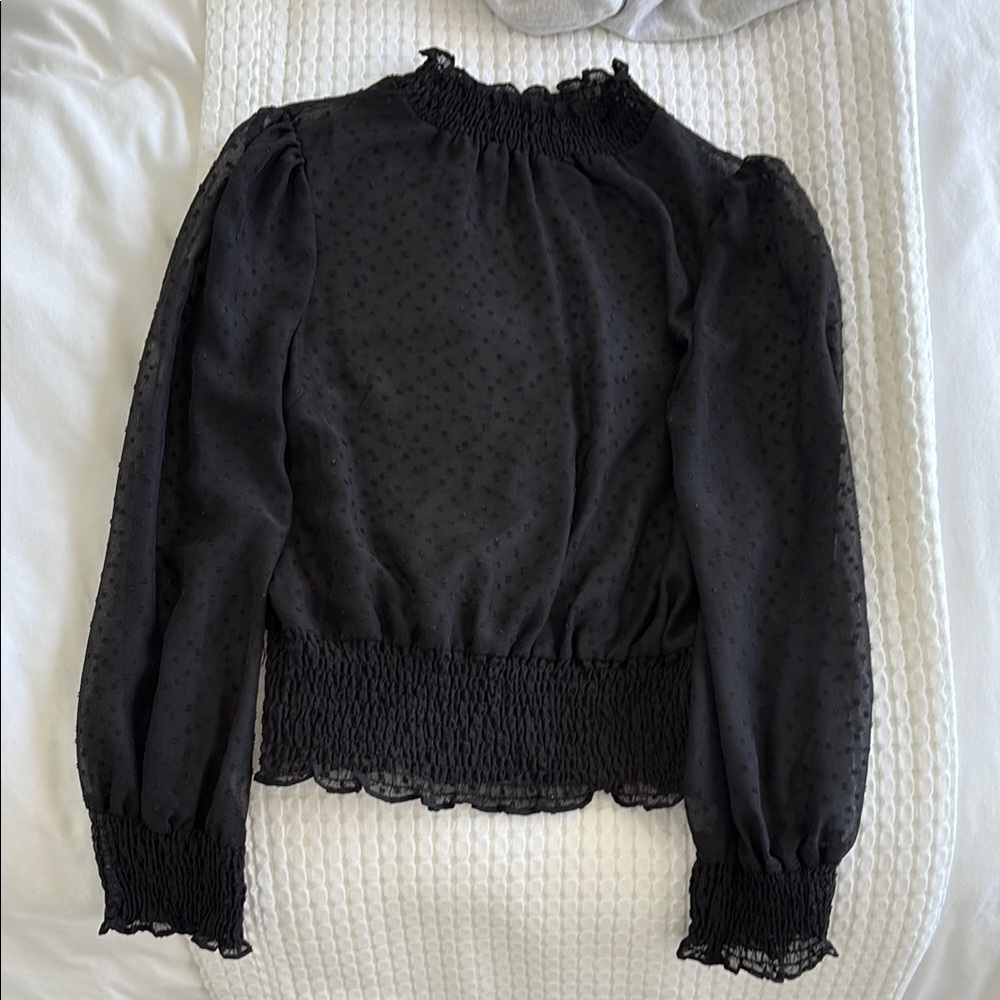 Elegant Black Sheer Women's Top